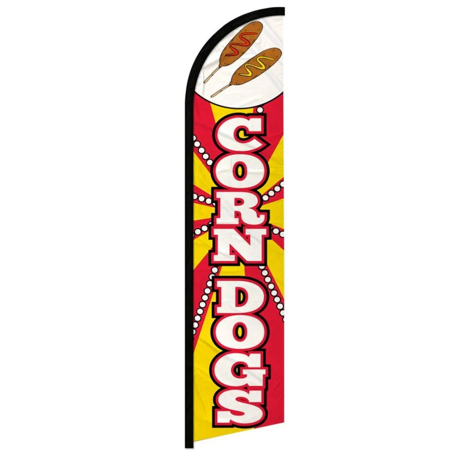 Feather banner, 11.2'x2.5' Corn Dogs