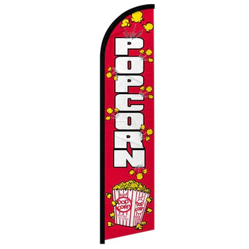 Feather banner, 11.2'x2.5' Popcorn