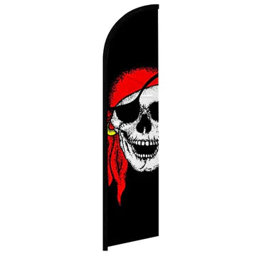 Feather banner, 11.2'x2.5' Pirate red bandana