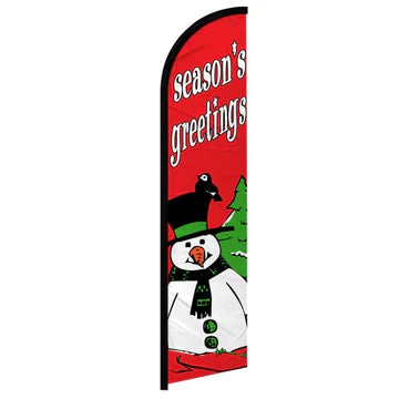 Feather banner, 11.2'x2.5' Seasons Greetings