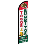 Feather banner, 11.2'x2.5' Tacos & Burritos